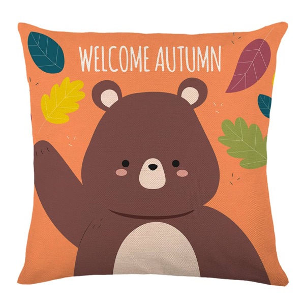 

Autumn Bear Print Outdoor Water-Proof Cushion Cover Without Filler, Multicolor
