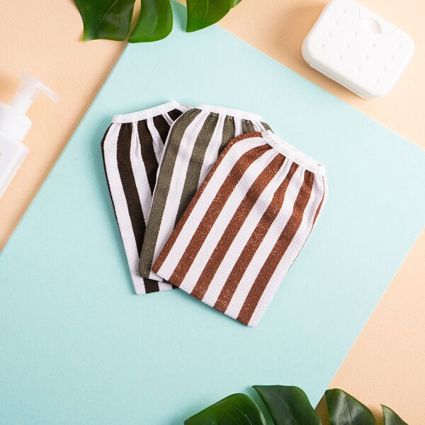 

1pc Striped Pattern Random Bath Glove, Multicolor