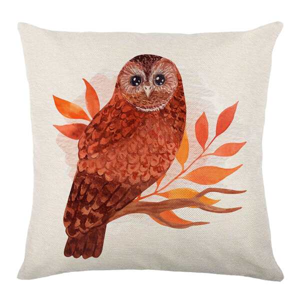 

Autumn Owl Print Outdoor Water-Proof Cushion Cover Without Filler, Multicolor