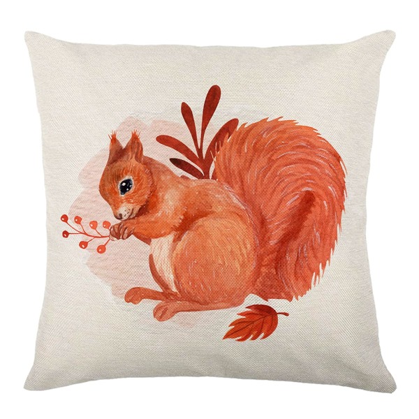 

Autumn Squirrel Print Outdoor Water-Proof Cushion Cover Without Filler, Multicolor