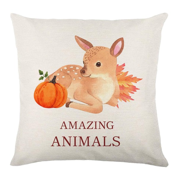 

Autumn deer Print Outdoor Water-Proof Cushion Cover Without Filler, Multicolor