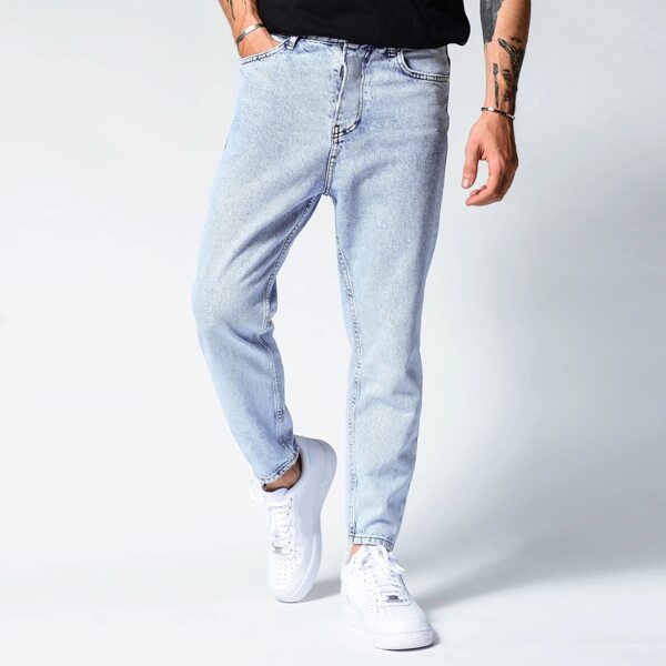 

Men Slant Pocket Jeans, Light wash