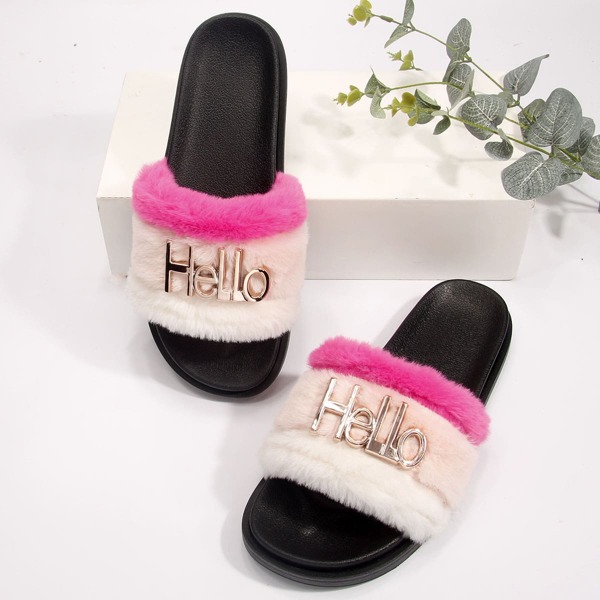 

Letter Graphic Colorblock Slides, Multicolor