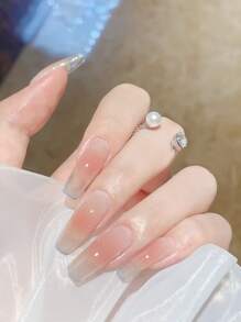 Elevate Your Style with 500pcs bagged transparent long ballet resin extended full coverage fake nails is suitable for women and girls - Clear - View 2