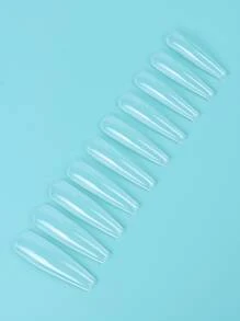 Elevate Your Style with 500pcs bagged transparent long ballet resin extended full coverage fake nails is suitable for women and girls - Clear - View 3