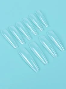 Elevate Your Style with 500pcs bagged transparent long ballet resin extended full coverage fake nails is suitable for women and girls - Clear - View 4