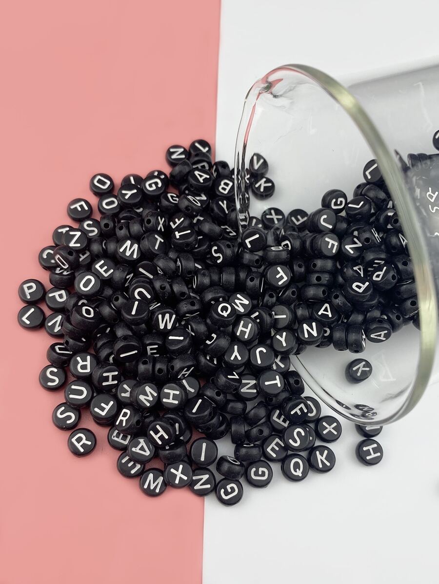 Hạt chữ cái thích hợp để làm vòng cổ và vòng tay - màu đen - Xem 1