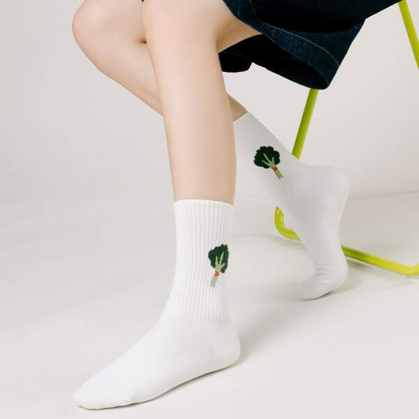

Tree Print Crew Socks, Multicolor