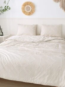 Geometric Tufted Bedspread Set - Beige - View 5