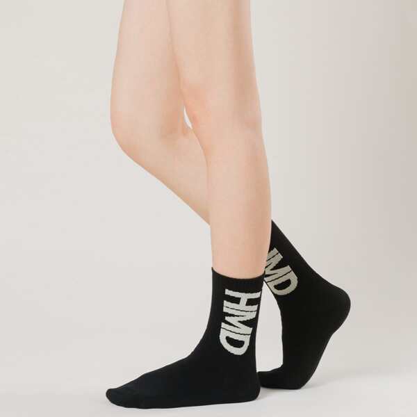 

Letter Graphic Crew Socks, Multicolor