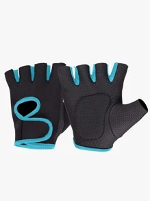 1 par de guantes deportivos de neopreno antideslizantes para levantamiento de pesas y entrenamiento físico - Azul - Ver 4