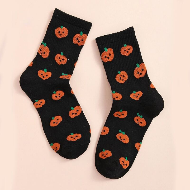 

Graphic Crew Socks, Black