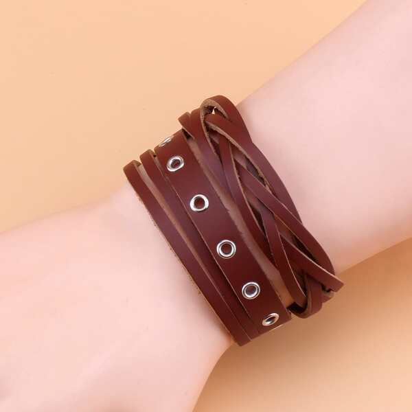 

Minimalist Woven Bracelet, Brown