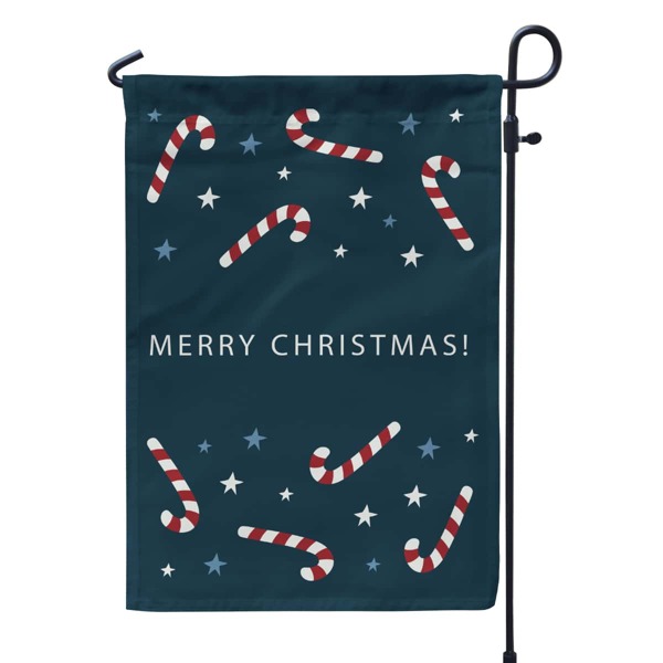 

Christmas Cane Shaped Candy Print Garden Flag, Multicolor