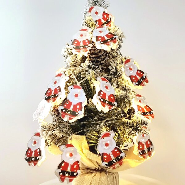 

1pc Christmas String Light With 10pcs Santa Claus Shaped Bulb, Yellow