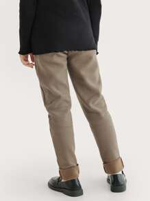 Niñas Leggings conejo con parche bajo de doblez - Marrón Mocha - Ver 2