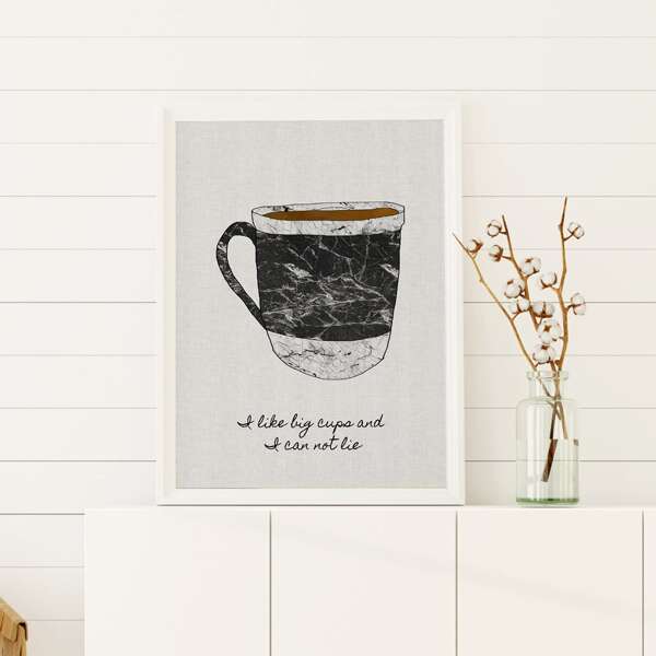 

Coffee Cup Print Unframed Painting, Multicolor