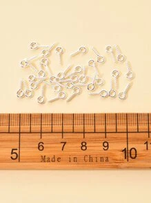 Hộp Vít Sắt Mắt Pin Peg Bảo Lãnh Cho Một Nửa Khoan Hạt Cừu Mắt Móng Tự Làm Phụ Kiện Trang Sức - Bạc - Xem 3