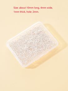 Hộp Vít Sắt Mắt Pin Peg Bảo Lãnh Cho Một Nửa Khoan Hạt Cừu Mắt Móng Tự Làm Phụ Kiện Trang Sức - Bạc - Xem 5