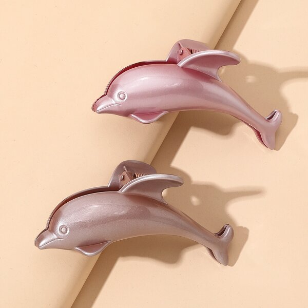 

2pcs Dolphin Hair Claw, Multicolor