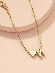 1pc Heart & Letter Decor Bracelet Copper Jewelry