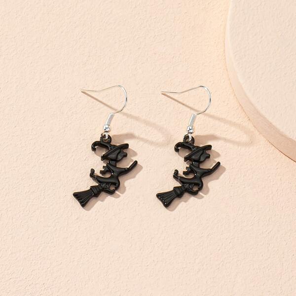 

Witch Decor Drop Earrings, Black