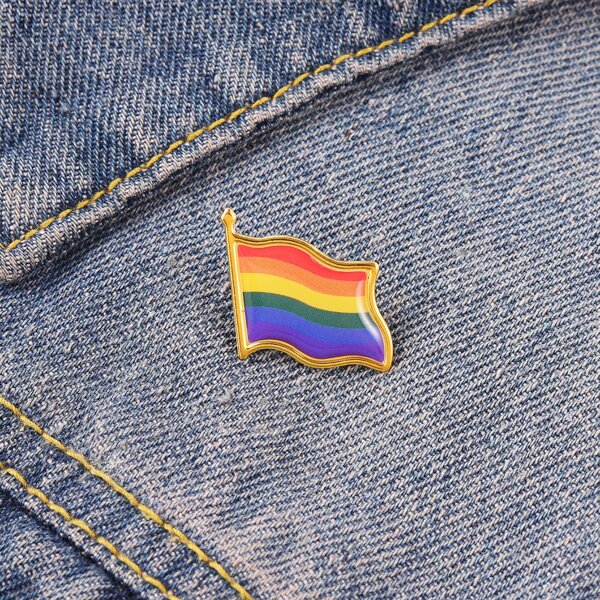 

LGBT Брошь с флагом радуги, Многоцветный