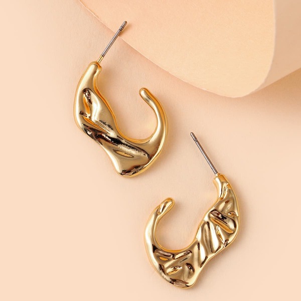 

Distorted Metal Earrings, Gold