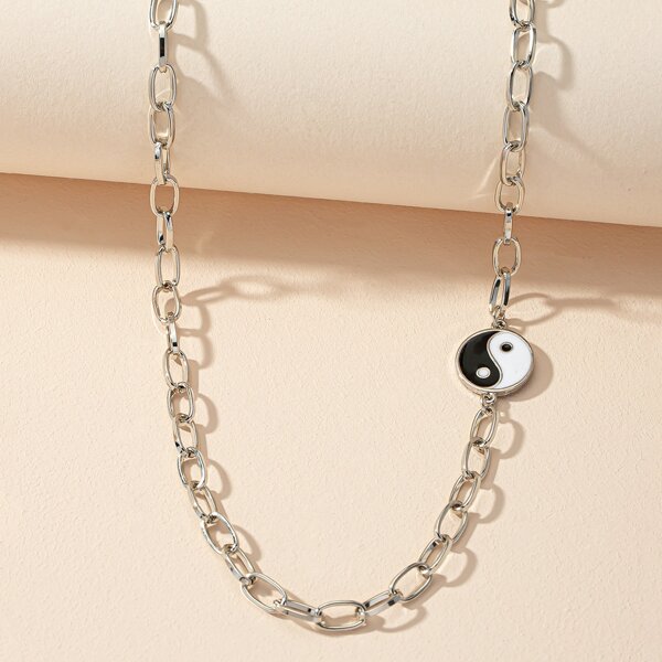 

Yin & Yang Decor Chain Necklace, Multicolor