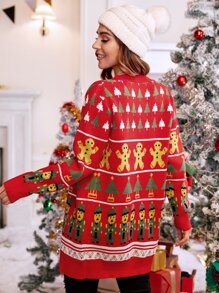 Christmas Pattern Cardigan - Multicolor - View 2
