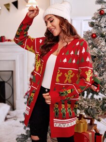 Christmas Pattern Cardigan - Multicolor - View 5