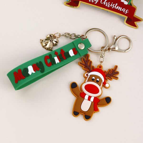 

Christmas Reindeer Charm Keychain, Multicolor