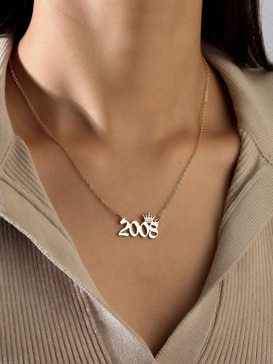 Vòng cổ charm số năm - Vàng - Xem 1