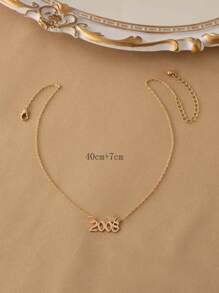 Vòng cổ charm số năm - Vàng - Xem 4