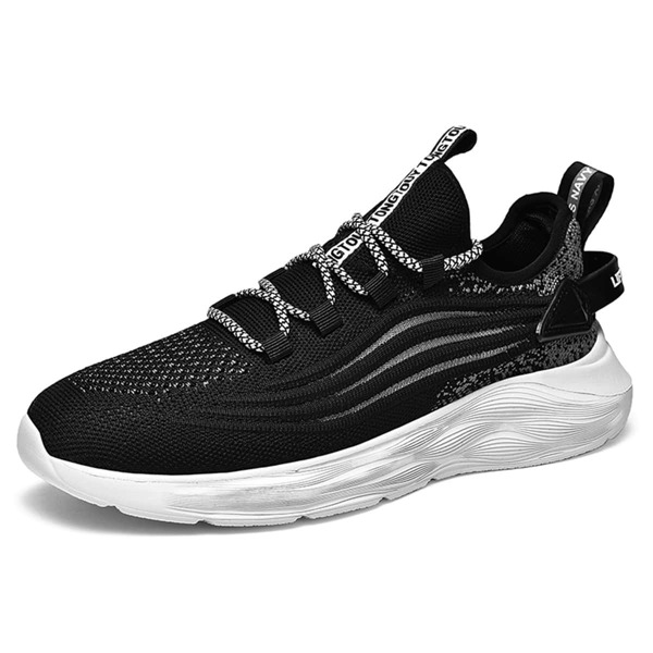 

Men Letter Graphic Breathable Running Shoes, Black