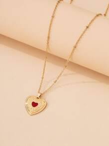 Heart Charm Necklace - Yellow Gold - View 1
