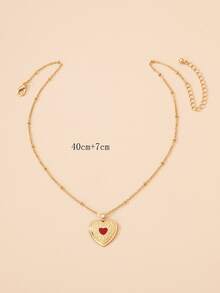 Heart Charm Necklace - Yellow Gold - View 4