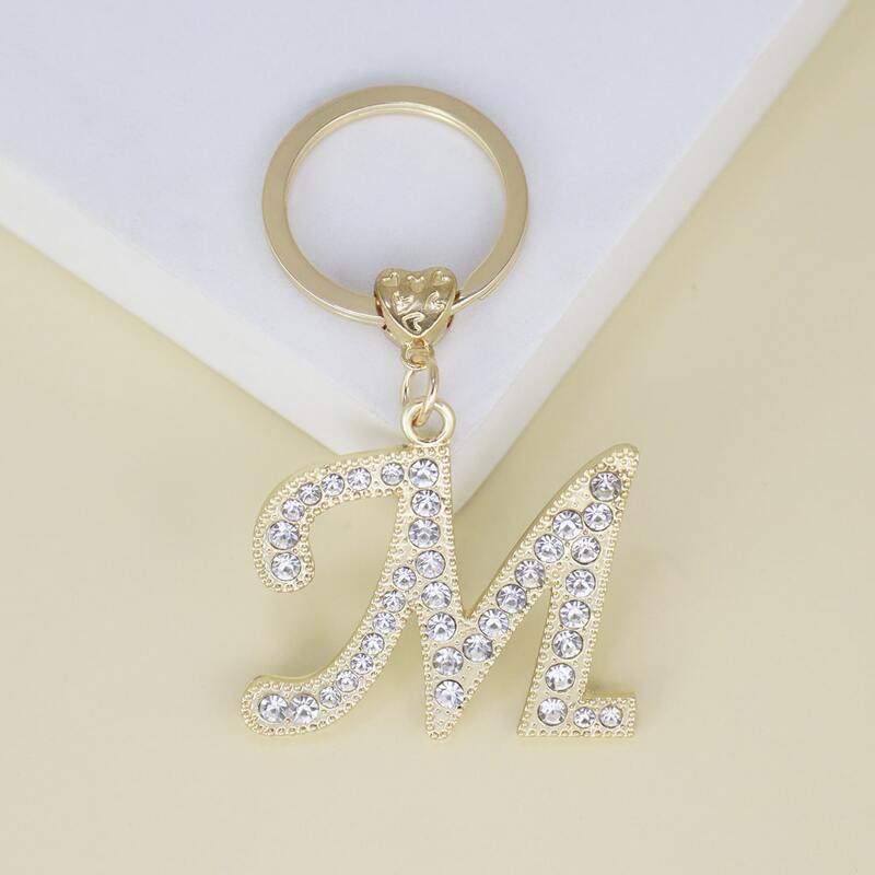 

Letter Charm Keychain, Gold