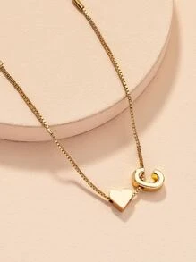 1pc Heart & Letter Decor Bracelet Copper Jewelry - Yellow Gold - View 2