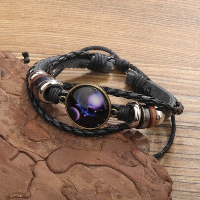 Constellation Pattern Geometric Decor Layered Bracelet