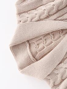 Baby Shawl Collar Cable Knit Cardigan - Apricot - View 3