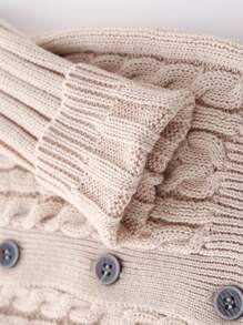Baby Shawl Collar Cable Knit Cardigan - Apricot - View 5