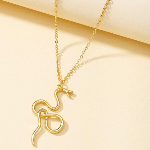 

Snake Pendant Necklace, Gold