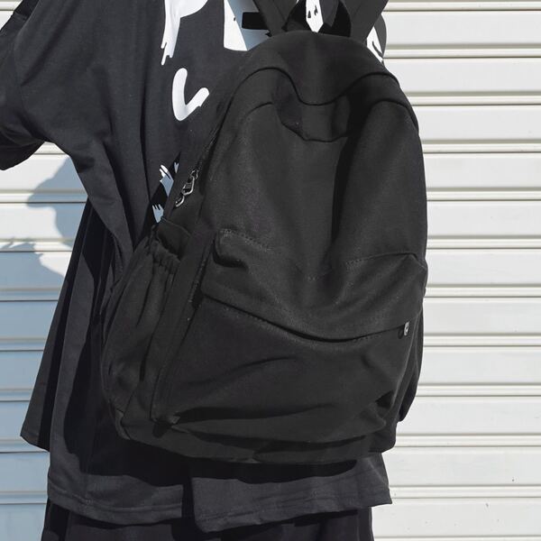 

Men Canvas Multi-Compartment Backpack, Black