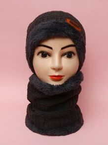 Mũ lót sang trọng & Khăn quàng vô cực - Xám - Xem 1