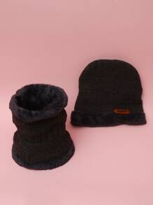 Mũ lót sang trọng & Khăn quàng vô cực - Xám - Xem 2