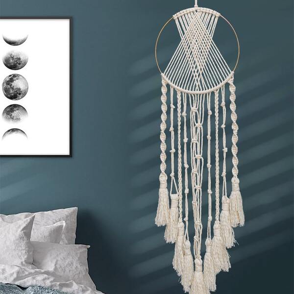 

1pc Woven Tassel Wall Hanging, Beige