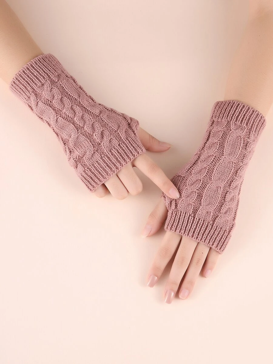 Găng tay dệt kim rắn - Bụi hồng - Xem 1