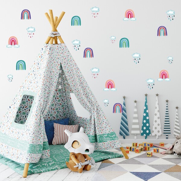 

Rainbow Print Wall Sticker, Multicolor