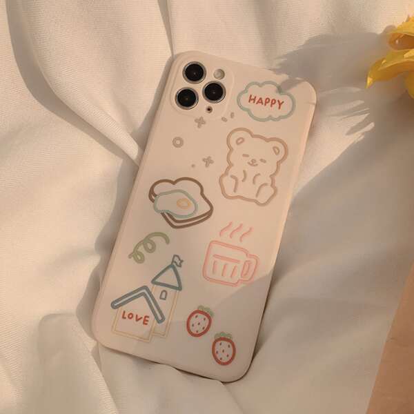 

Cartoon Bear Pattern Phone Case, Multicolor